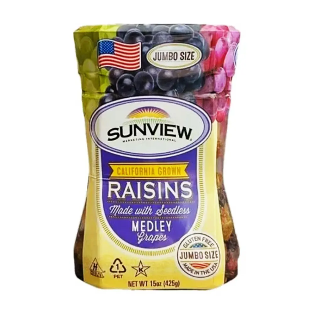 Nho Khô Mỹ, California Grown Raisins, Seedless Medley Grapes, Jumbo Size, 15 oz (425g) - SUNVIEW